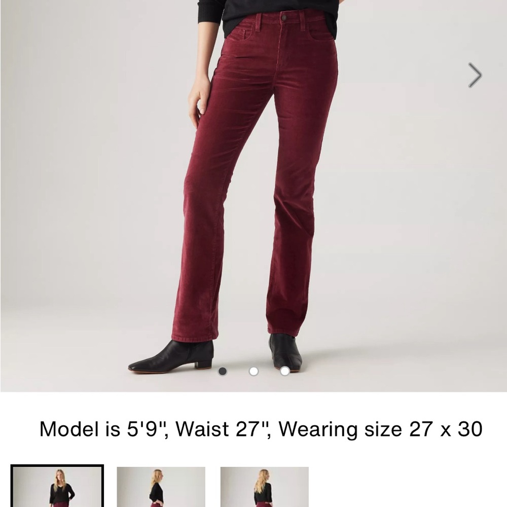 Levi's Women's Boot Cut corduroy Jeans - Burgundy
